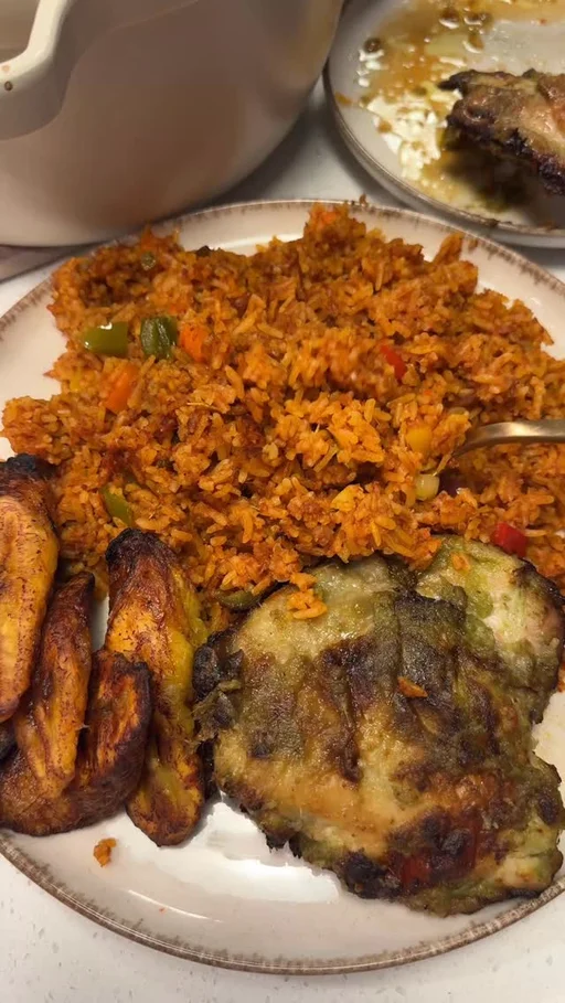 Baked Ghanaian Corned Beef Jollof Rice