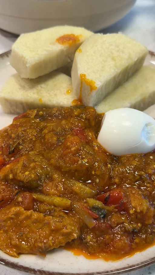 Ghanaian Garden Egg Stew with Yam