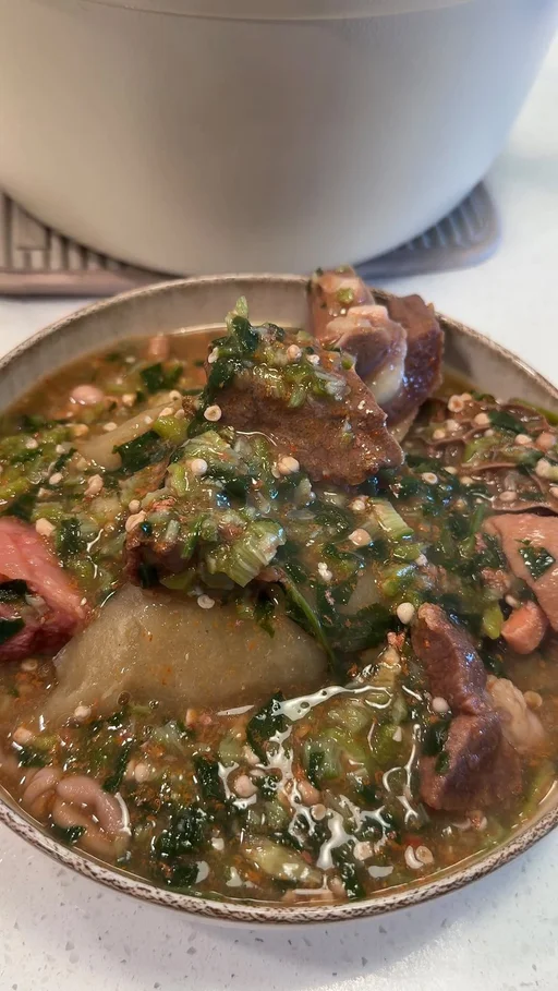 Ghanaian Oilless Okro Soup With Kokonte