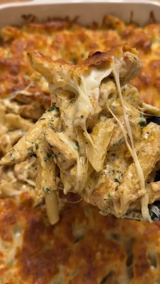 Creamy Chicken Alfredo Pasta Bake