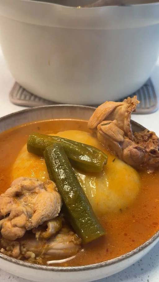 Ghanaian Chicken Light Soup With Fufu