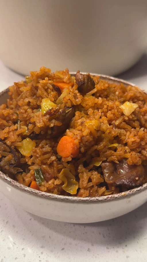 Ghanaian Jollof With Gizzard
